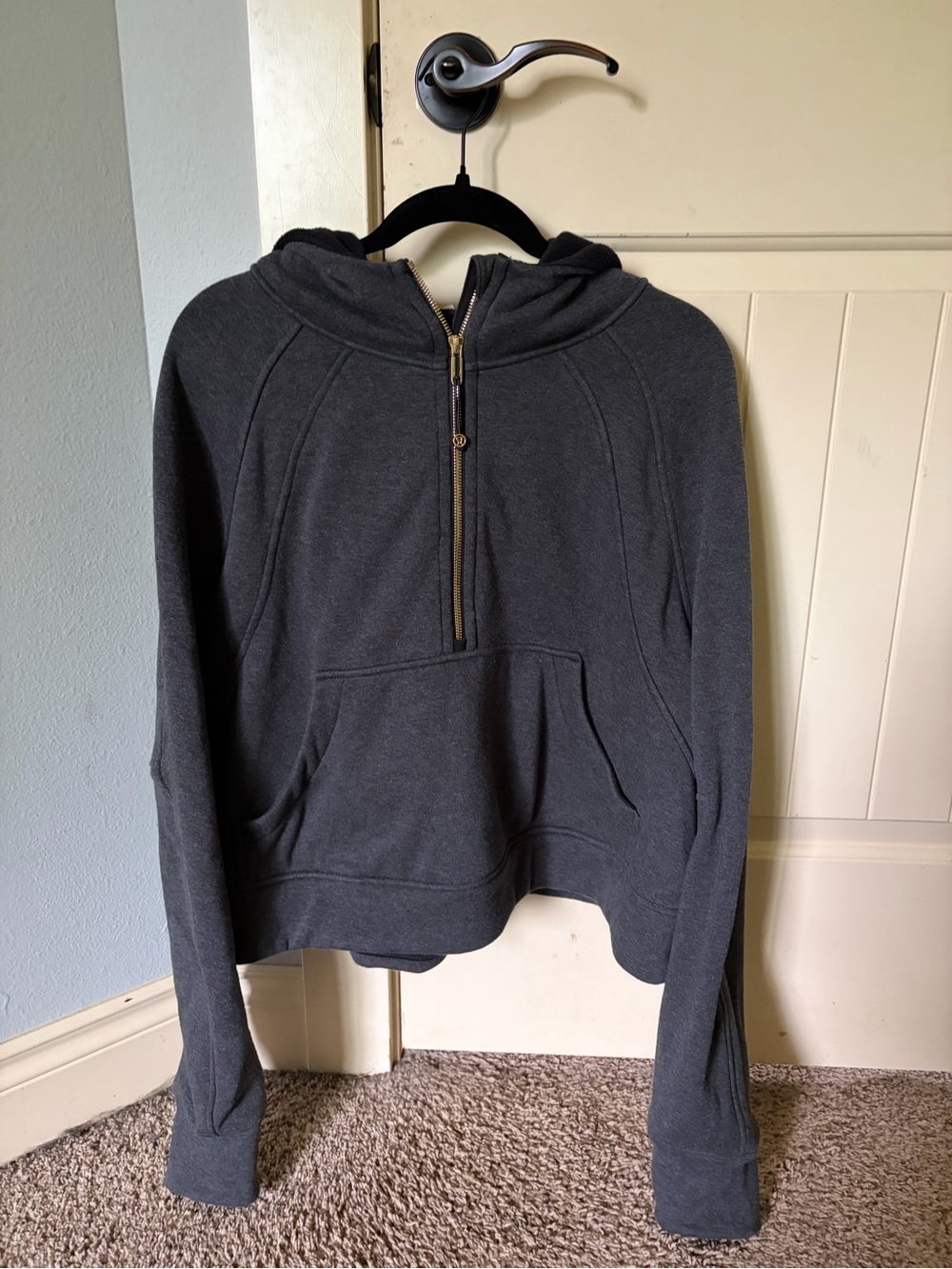 Lululemon Women’s Charcoal Half-Zip Hoodie Sweater - Dark Gray